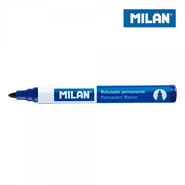 Rotulador permanente punta redonda azul, 12 uds, caja