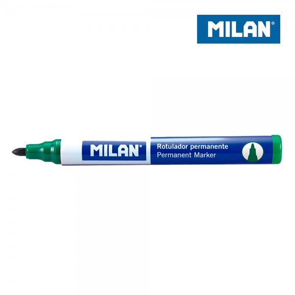 Rotulador permanente punta redonda verde, 12 uds, caja